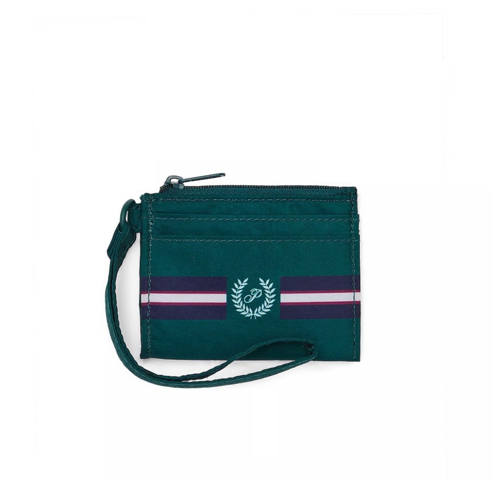 VICTORIA'S SECRET / PINK Cardholder Keychain with Zip, Green Card Holder Wallet